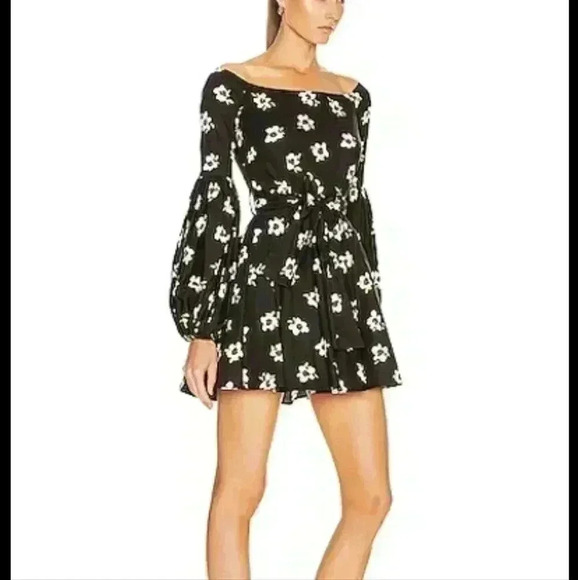 CAROLINE CONSTAS GISELE mini DRESS IN BLACK & WHITE size small - Picture 2 of 12